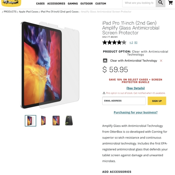 Otterbox  screen protector 11" ipad pro - Picture 1 of 4